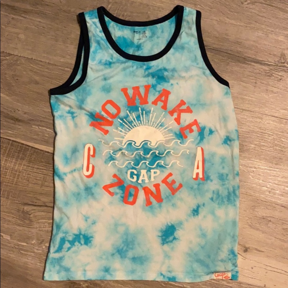 Boys Tie Dye ‘no wake zone’ Tank